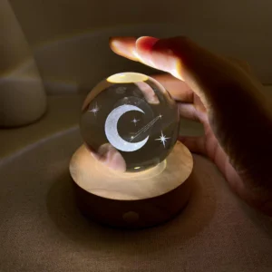 Crescent Moon Crystal Ball Night Light