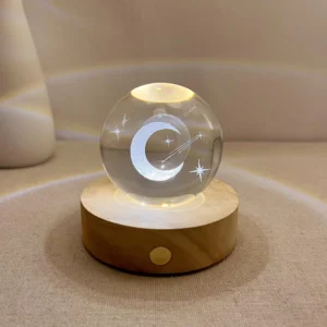Crescent Moon Crystal Ball Night Light