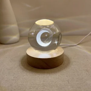 Crescent Moon Crystal Ball Night Light
