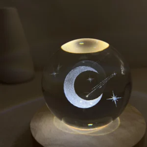 Crescent Moon Crystal Ball Night Light