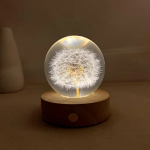 Dandelion Crystal Sphere Night Light