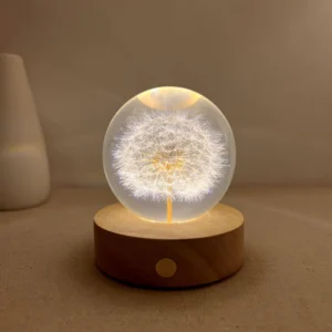 Dandelion Crystal Sphere Night Light