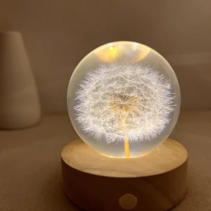 Dandelion Crystal Sphere Night Light