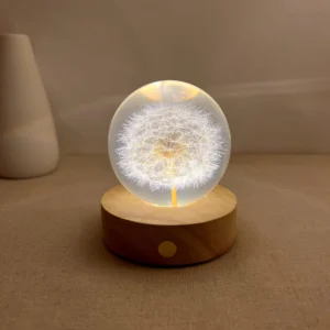 Dandelion Crystal Sphere Night Light