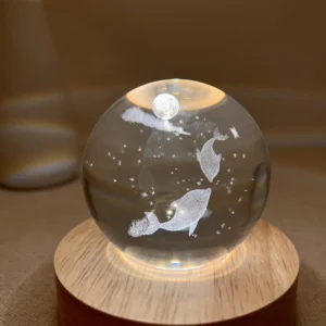 Dolphin Crystal Ball Night Light Lamp