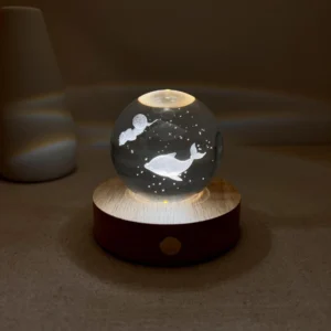 Dolphin Engraved Crystal Ball Night Light