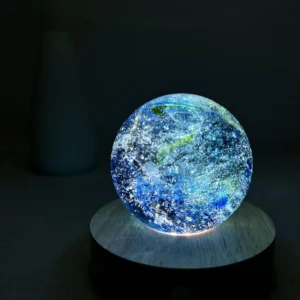 Engraved Blue Planet Globe Bedside Lamp