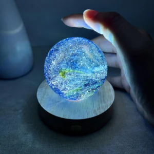 Engraved Blue Planet Globe Bedside Lamp