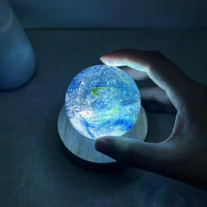 Engraved Blue Planet Globe Bedside Lamp