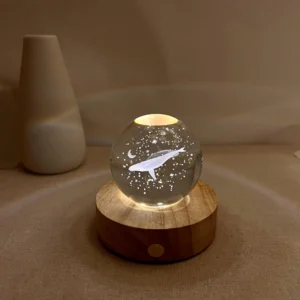 Engraved Ocean Whale Globe Night Lamp