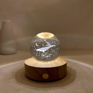 Engraved Ocean Whale Globe Night Lamp
