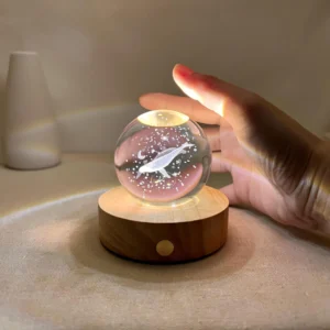 Engraved Ocean Whale Globe Night Lamp