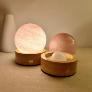 Pink Galaxy Glass Sphere Night Light