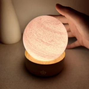 Pink Galaxy Glass Sphere Night Light