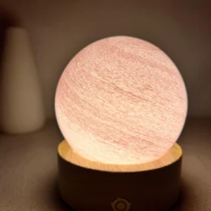 Pink Galaxy Glass Sphere Night Light