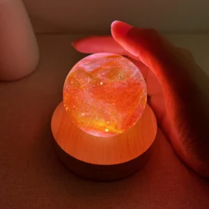 Red & Orange Galaxy Globe Bedside Lamp