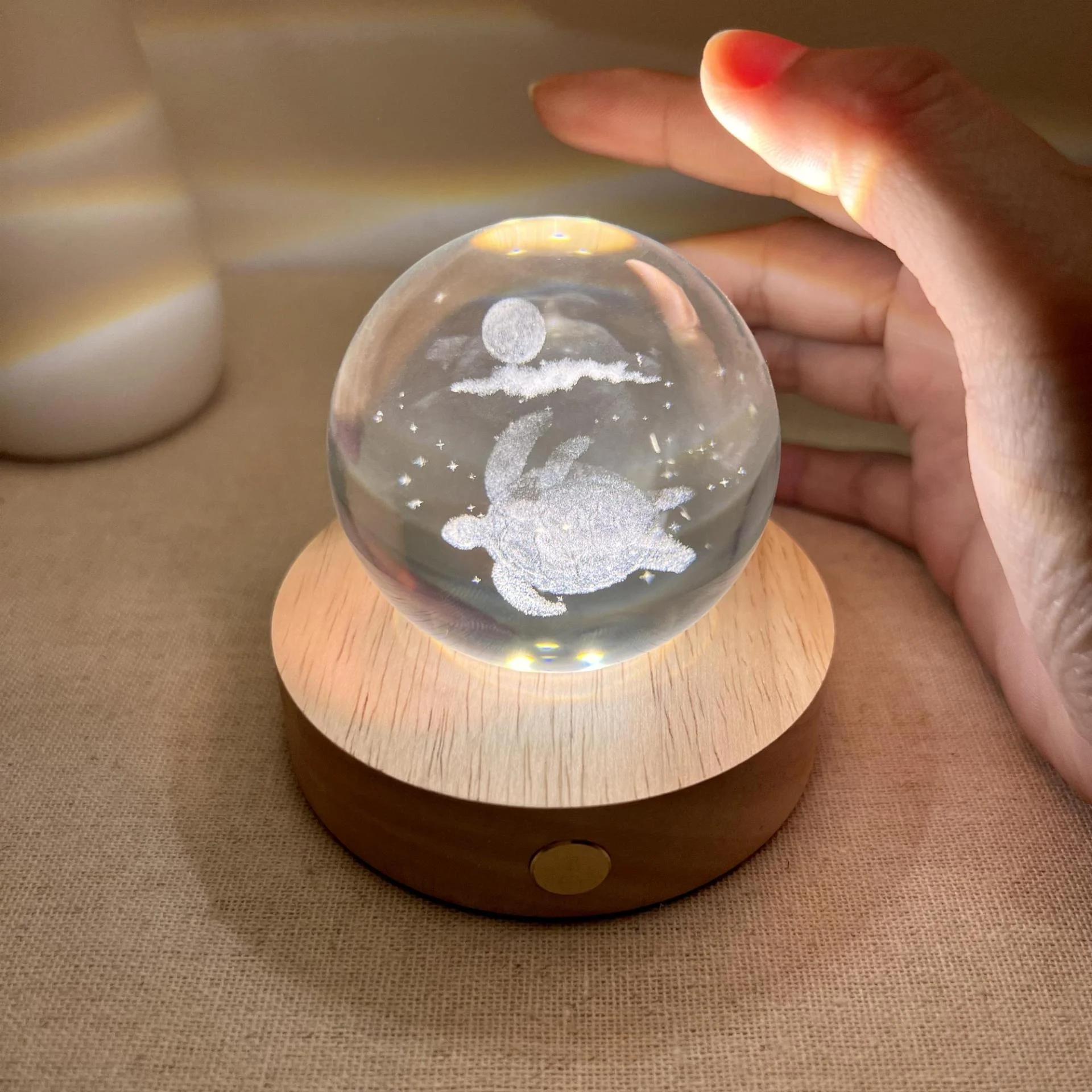 Sea Turtle and Moon Glass Sphere Lamp Sea Turtle and Moon Glass Sphere Lamp