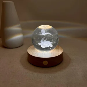 Sea Turtle and Moon Glass Sphere Lamp