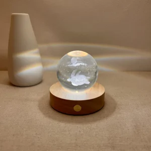 Sea Turtle and Moon Glass Sphere Lamp
