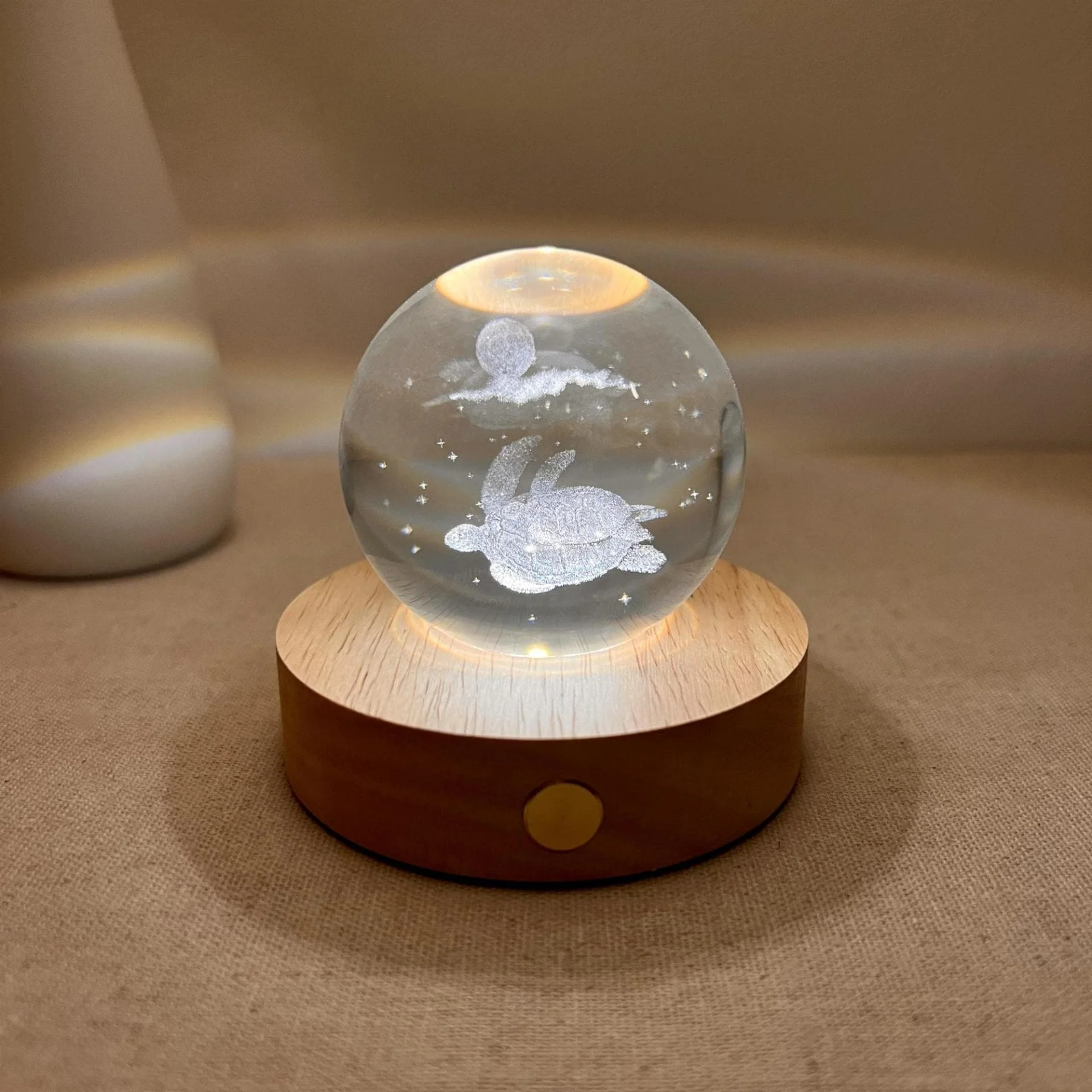 Sea Turtle and Moon Glass Sphere Lamp Sea Turtle and Moon Glass Sphere Lamp