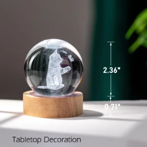 3D Cat Butterfly Crystal Sphere Nightlight