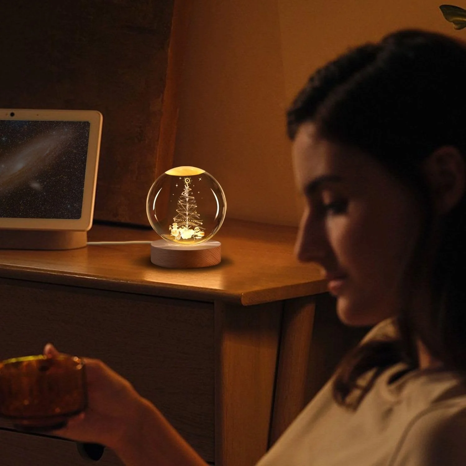 3D Christmas Tree Crystal Sphere Nightlight 3D Christmas Tree Crystal Sphere Nightlight