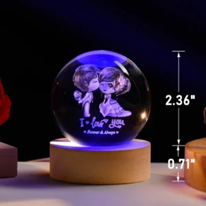 3D Couple Crystal Sphere Table Lamp