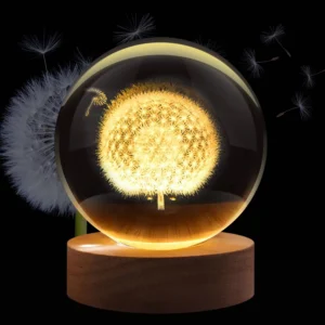 3D Dandelion Crystal Ball Sphere Night Light