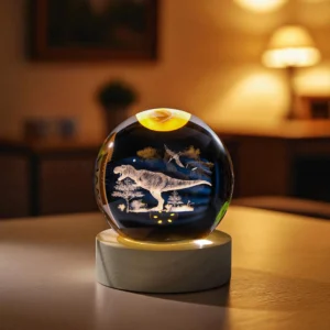 3D Dinosaur Crystal Globe Night Lamp