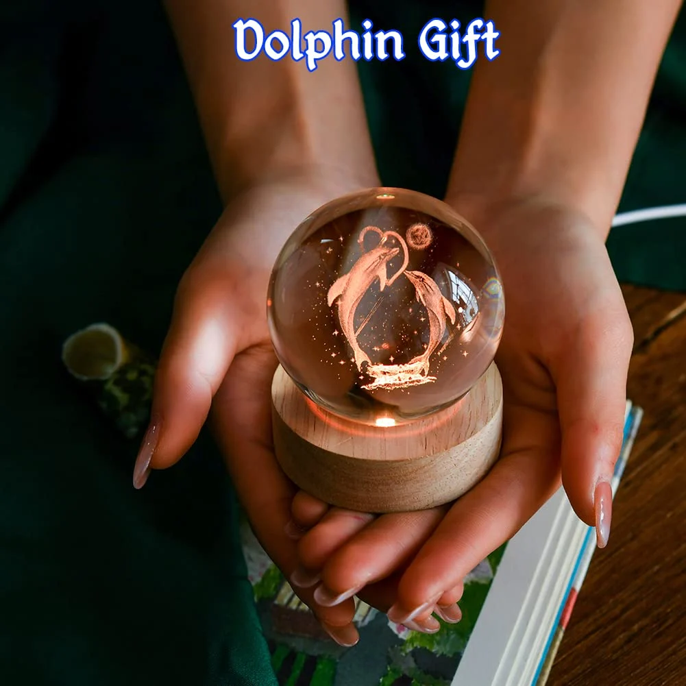 3D Dolphin Crystal Ball Sphere Nightlight 3D Dolphin Crystal Ball Sphere Nightlight