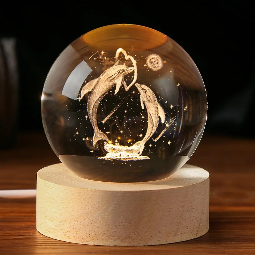 3D Dolphin Crystal Ball Sphere Nightlight 3D Dolphin Crystal Ball Sphere Nightlight