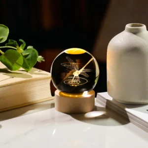 3D Dragonfly Crystal Ball Night Lamp