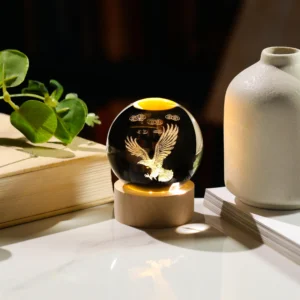 3D Eagle Crystal Ball Night Lamp