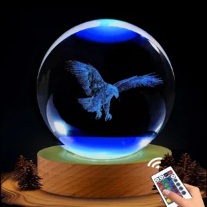 3D Eagle Crystal Ball Sphere Bedside Lamp