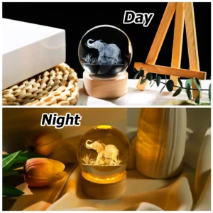 3D Elephant Crystal Ball Night Light