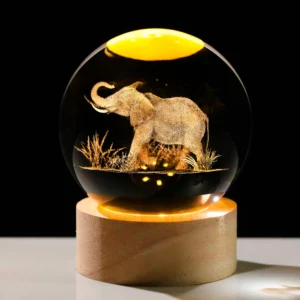3D Elephant Crystal Ball Night Light