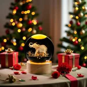 3D Elephant Crystal Ball Night Light