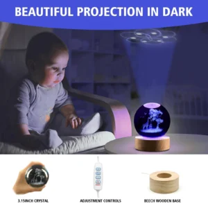 3D Giraffe Crystal Ball Sphere Nightlight