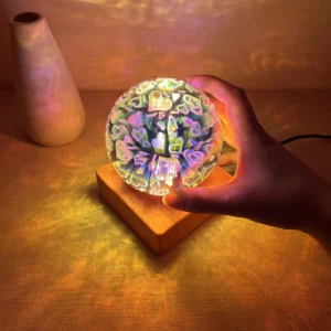 3D Heart Glowing Crystal Night Light