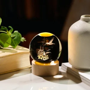3D Hummingbird Crystal Night Light