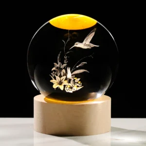 3D Hummingbird Crystal Night Light