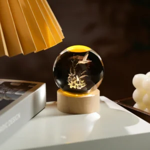 3D Hummingbird Crystal Night Light