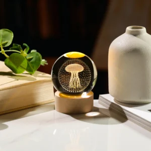 3D Jellyfish Crystal Sphere Night Lamp