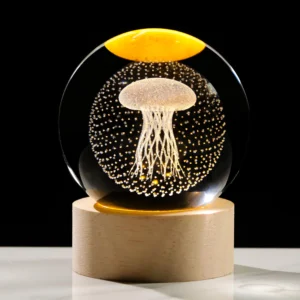 3D Jellyfish Crystal Sphere Night Lamp