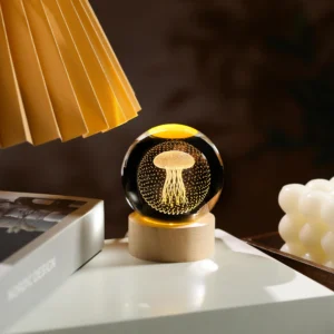 3D Jellyfish Crystal Sphere Night Lamp