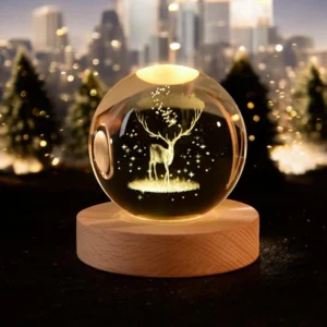 3D Laser Engraved Elk in Crystal Ball