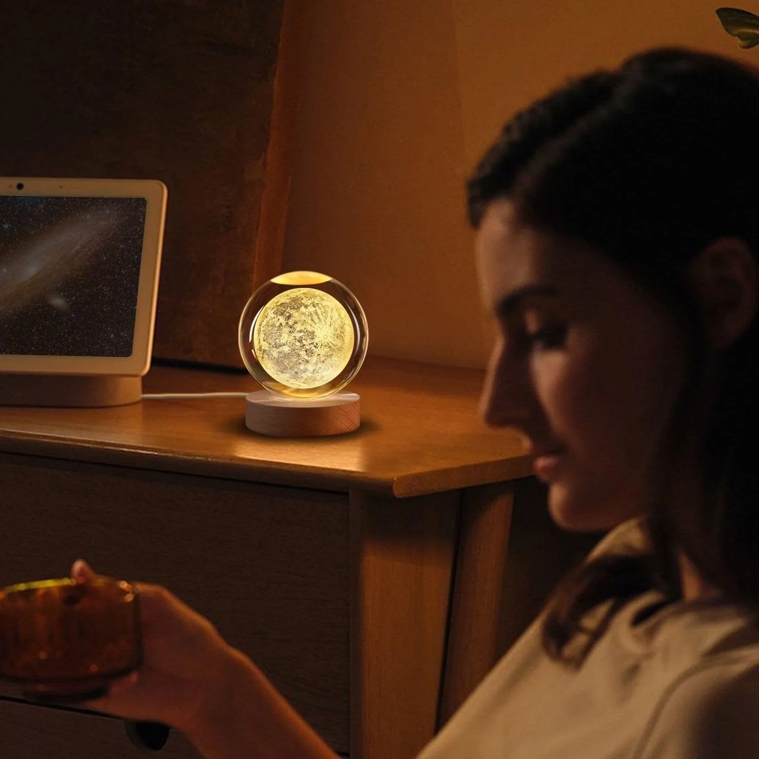3D Moon Crystal Ball Sphere Night Light 3D Moon Crystal Ball Sphere Night Light