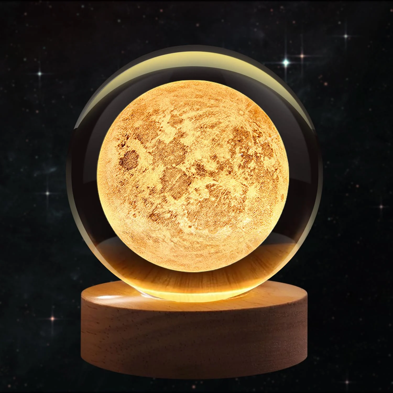 3D Moon Crystal Ball Sphere Night Light 3D Moon Crystal Ball Sphere Night Light