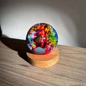 3D Sea Turtle and Coral Crystal Ball Night Light