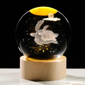 3D Turtle Crystal Ball Night Lamp